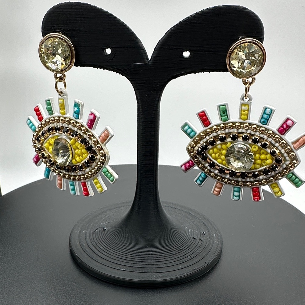 NIB Colorful Eye Design Earrings